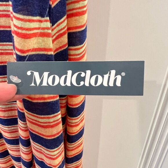 ModCloth Women’s 1X Plus Gotta Get Going TShirt Dress Orange Stripe NWT - Picture 10 of 13